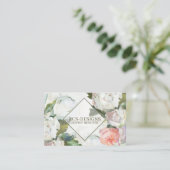 Floral - Doppelseitige Visitenkarte (Stehend Vorderseite)