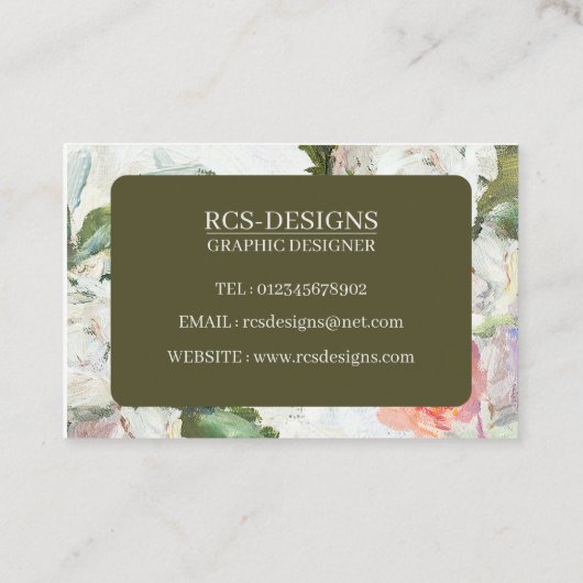 Floral - Doppelseitige Visitenkarte (Rückseite)