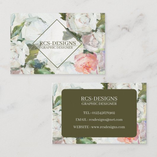 Floral - Doppelseitige Visitenkarte (Vorne/Hinten)