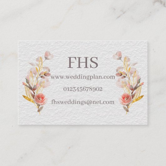 Floral - Doppelseitige Visitenkarte (Rückseite)