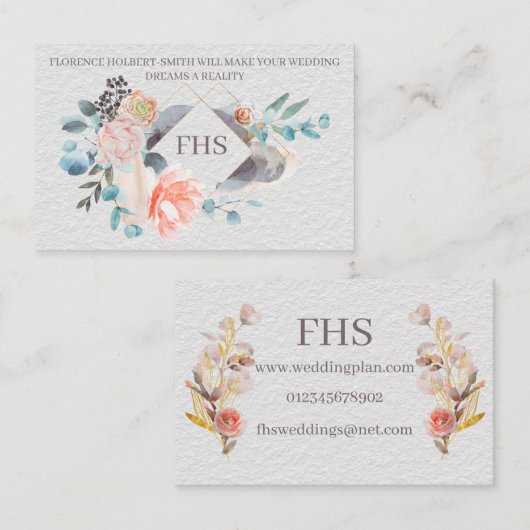 Floral - Doppelseitige Visitenkarte (Vorne/Hinten)
