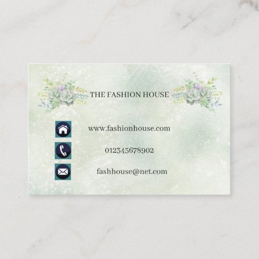 Floral - Doppelseitige Visitenkarten Visitenkarte (Rückseite)