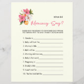 Floral double sided Baby Shower Games Flyer (Vorne)