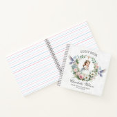 Floral Doves First Holly Communion Gästebuch Notizblock (Innenseite)