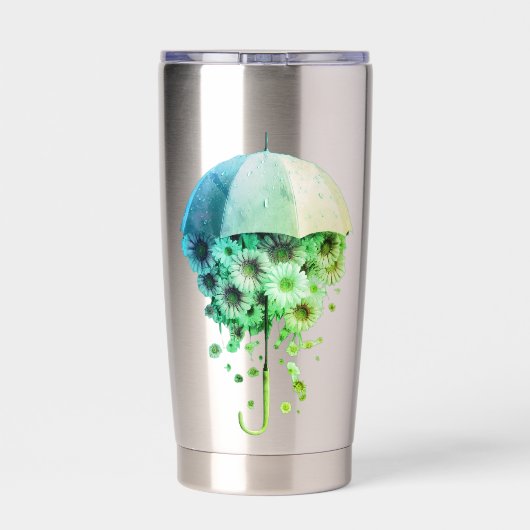 Floral Downpour Bloomfall Sheltered by Spring Wher Thermobecher (Rückseite)