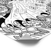 Floral Dragon Coloring Page Poster (Ecke)