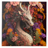 Floral Dragon Keramik Tile Fliese (Vorderseite)
