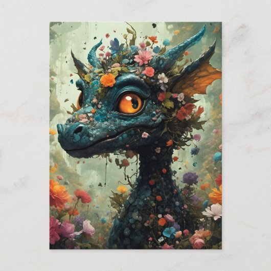Floral Dragon Postkarte (Vorderseite)
