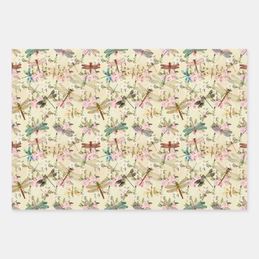 Floral Dragonflies Geschenkpapier Set (Vorderseite 2)