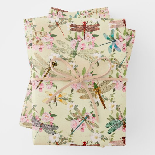 Floral Dragonflies Geschenkpapier Set (Beispiel)