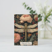 Floral Dragonfly Danke Karte (Stehend Vorderseite)