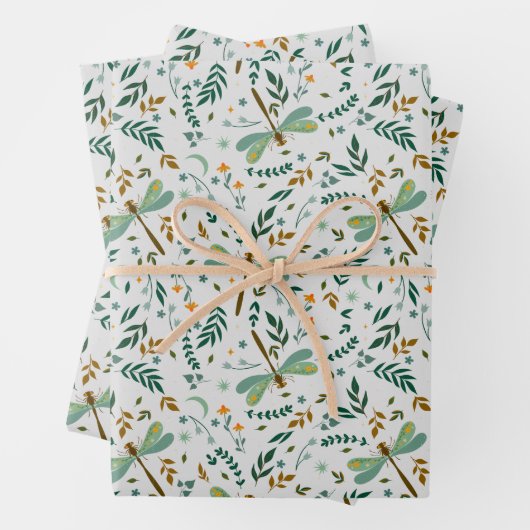 Floral Dragonfly Ferns Blätter Pattern Geschenk (Beispiel)