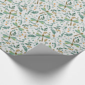 Floral Dragonfly Ferns Blätter Pattern Geschenk Geschenkpapier (Ecke)