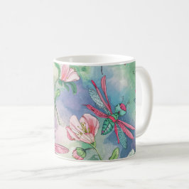 Floral Dragonfly Kaffeetasse