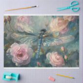 Floral Dragonfly Pastel Ethereal Whimsical Seidenpapier (Basteln)
