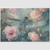 Floral Dragonfly Pastel Ethereal Whimsical Seidenpapier (Vorderseite)