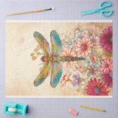 Floral Dragonfly Pastel Ethereal Whimsical Seidenpapier (Basteln)