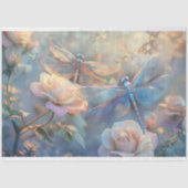 Floral Dragonfly Pastel Ethereal Whimsical Seidenpapier (Vorderseite)