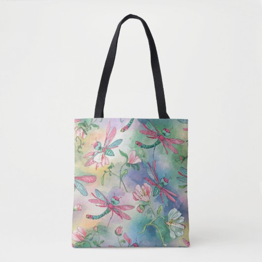 Floral Dragonfly Tasche (Vorderseite)