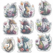 Floral Dragons Custom Cut Vinyl Sticker (Vorderseite)