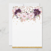 Floral Dream Catcher Babydusche Girl Lila Blush Einladung (Rückseite)