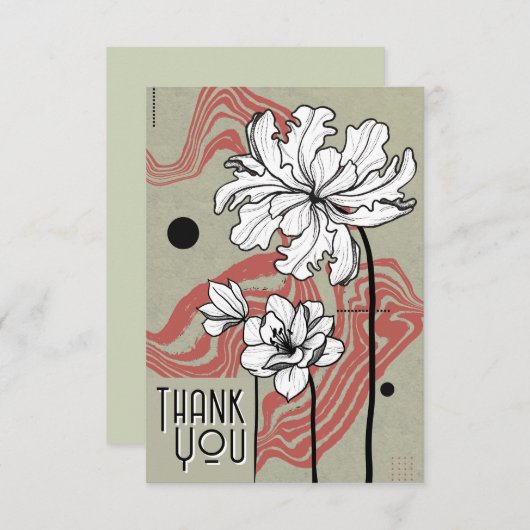 Floral Dream Danke Karte (Vorne/Hinten)