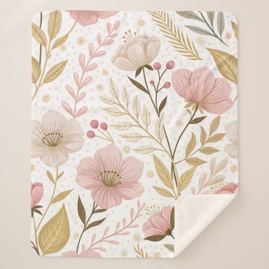 Floral Dream Mosaic – Seamless Artistic Bloom Sherpadecke (Vorderseite)