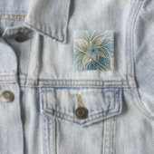 Floral Dream Muster Abstraktes Blue Khaki Fraktal Button (Beispiel)