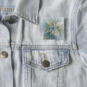 Floral Dream Muster Abstraktes Blue Khaki Fraktal Button (Beispiel)