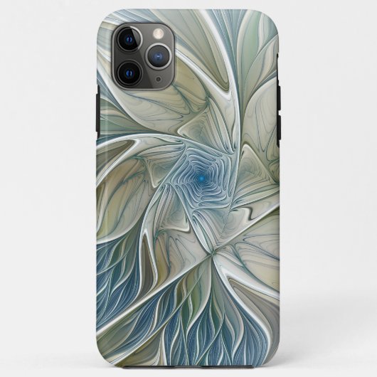 Floral Dream Muster Abstraktes Blue Khaki Fraktal Case-Mate iPhone Hülle (Rückseite)