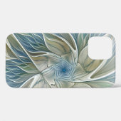 Floral Dream Muster Abstraktes Blue Khaki Fraktal Case-Mate iPhone Hülle (Rückseite (Horizontal))