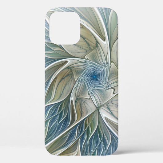 Floral Dream Muster Abstraktes Blue Khaki Fraktal Case-Mate iPhone Hülle (Rückseite)