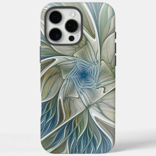 Floral Dream Muster Abstraktes Blue Khaki Fraktal iPhone 16 Pro Max Hülle