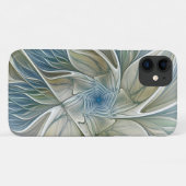 Floral Dream Muster Abstraktes Blue Khaki Fraktal Case-Mate iPhone Hülle (Rückseite (Horizontal))