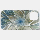 Floral Dream Muster Abstraktes Blue Khaki Fraktal Case-Mate iPhone Hülle (Rückseite (Horizontal))