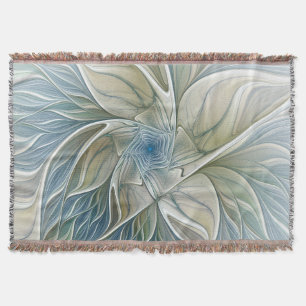Floral Dream Muster Abstraktes Blue Khaki Fraktal Decke