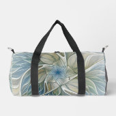 Floral Dream Muster Abstraktes Blue Khaki Fraktal Duffle Bag (Vorderseite)