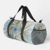 Floral Dream Muster Abstraktes Blue Khaki Fraktal Duffle Bag (Rechte Ecke)