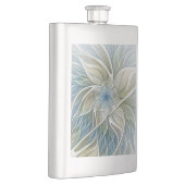 Floral Dream Muster Abstraktes Blue Khaki Fraktal Flachmann (Rechts)