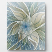 Floral Dream Muster Abstraktes Blue Khaki Fraktal Fotoplatte (Vorderseite)