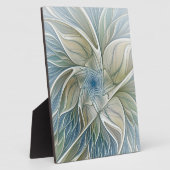 Floral Dream Muster Abstraktes Blue Khaki Fraktal Fotoplatte (Seite)