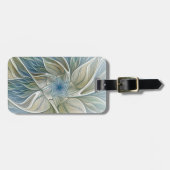 Floral Dream Muster Abstraktes Blue Khaki Fraktal Gepäckanhänger (Vorderseite horizontal)