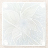Floral Dream Muster Abstraktes Blue Khaki Fraktal Glasuntersetzer (Rückseite)