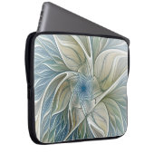 Floral Dream Muster Abstraktes Blue Khaki Fraktal Laptopschutzhülle (Vorne Rechts)