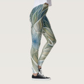 Floral Dream Muster Abstraktes Blue Khaki Fraktal Leggings (Rechts)