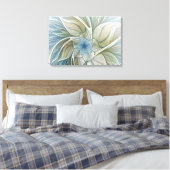 Floral Dream Muster Abstraktes Blue Khaki Fraktal Leinwanddruck (Insitu (Schlafzimmer))