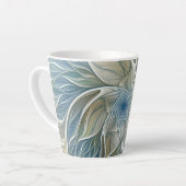 Floral Dream Muster Abstraktes Blue Khaki Fraktal Milchtasse (Linke Ecke)