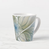 Floral Dream Muster Abstraktes Blue Khaki Fraktal Milchtasse (Rechte Ecke)