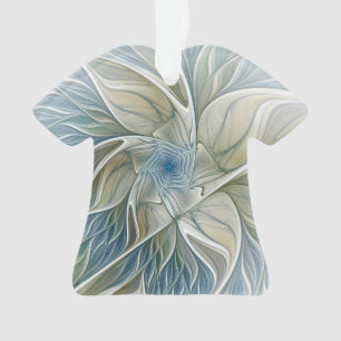 Floral Dream Muster Abstraktes Blue Khaki Fraktal Ornament
