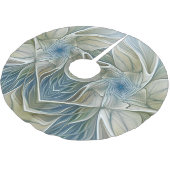 Floral Dream Muster Abstraktes Blue Khaki Fraktal Polyester Weihnachtsbaumdecke (Schrägansicht)